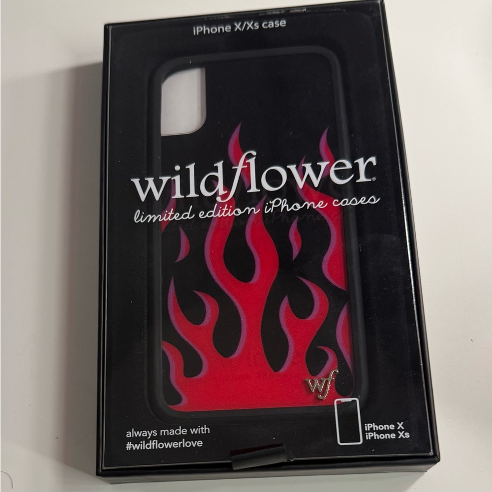 Wildflowers Flame Design iPhone X/XS Case - Black and Pink